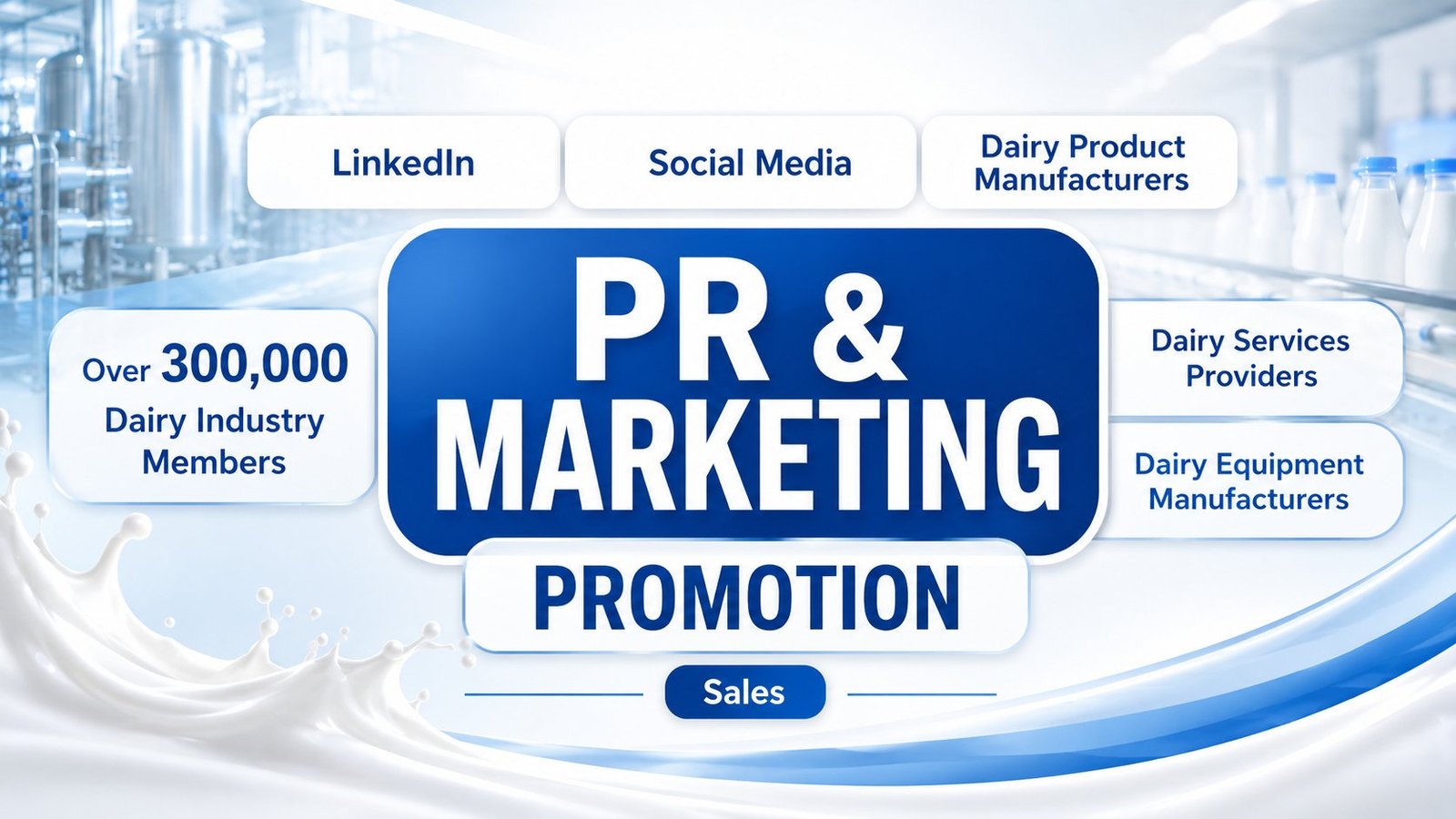 Dairy industry PR and marketing - promote your dairy products, equipment and services to over 300,000 dairy industry professionals via LinkedIn and social media
