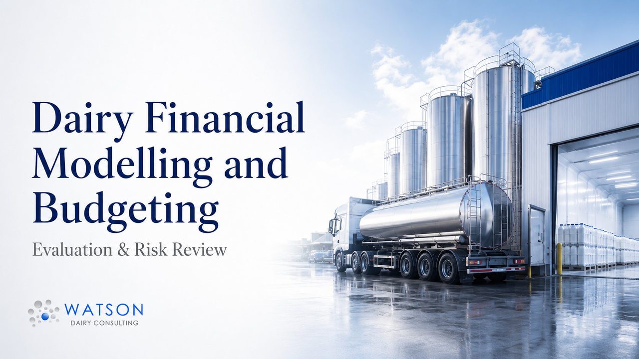 Dairy financial modelling and budgeting - bulk milk tanker arriving at dairy plant