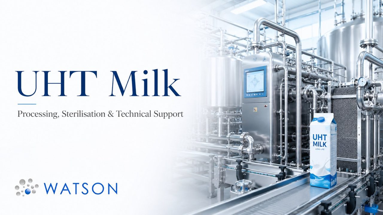 UHT Milk Processing | Watson Dairy Consulting UHT milk processing line with sterilisation equipment and aseptic cartons